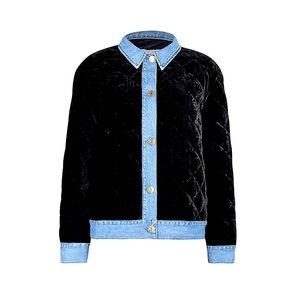 Sandro denim & velvet jacket size M / US 6
